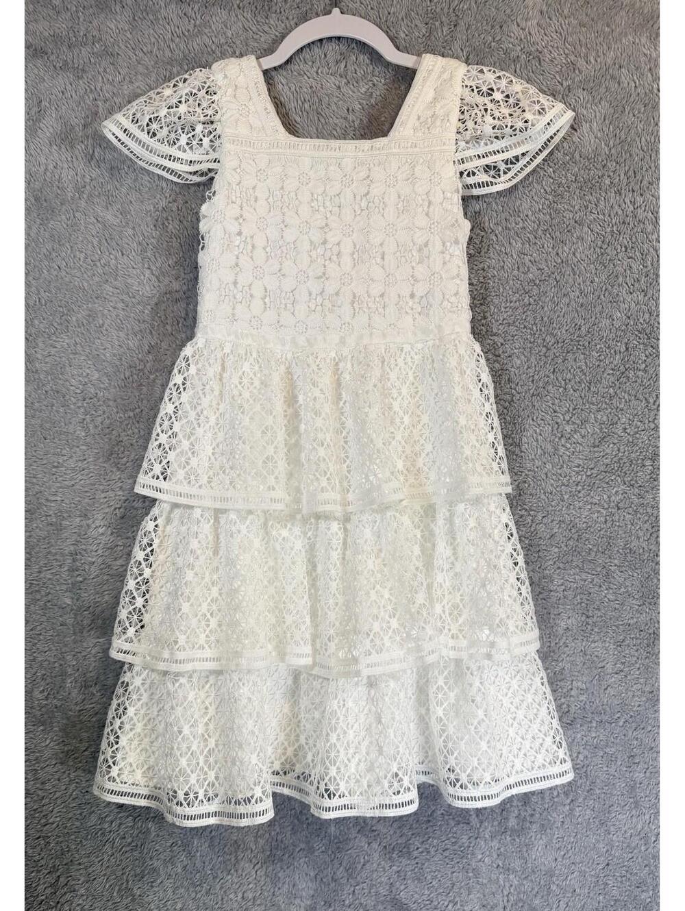 Kensie Girl 3-Tiered White Special Occasion Dress Size Youth Girls 10